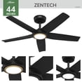 thumbnail image 4 of Hunter ZenTech 44 Inch Smart Ceiling Fan with LED Light for Patio, Indoor/Outdoor Damp Rated, 5-Blade, Matte Black, Wi-Fi Enabled, Works with Alexa, Google & Apple, 4 of 20