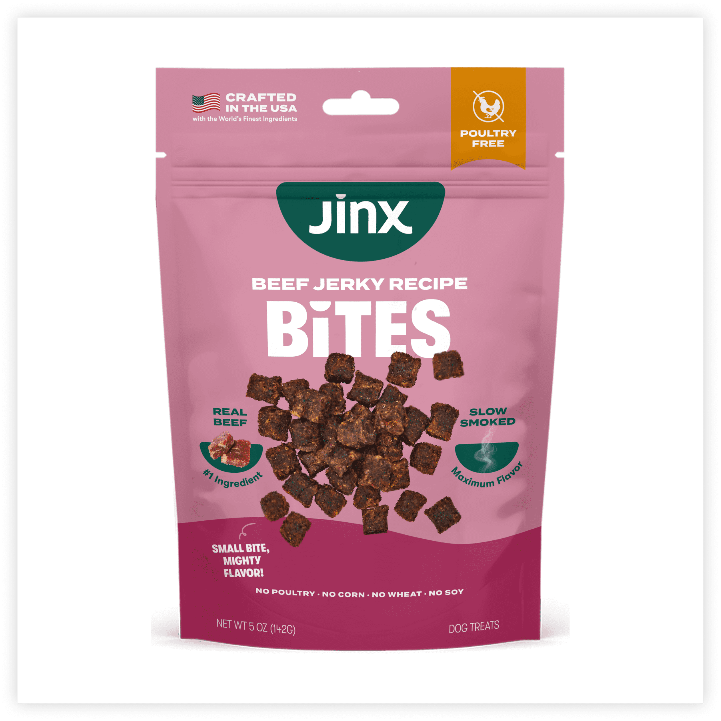 (24 pack) Jinx Beef Bites, Natural Soft Jerky Dog Treats, 5 oz Bag