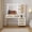 2, variant on Takywep White & Gold LED Vanity Desk with Lighted Mirror (3 Modes) - Rattan-Door Cabinet, Side Storage Drawers, Built-in Power Outlet, Included Rattan Accent Stool for Bedroom
