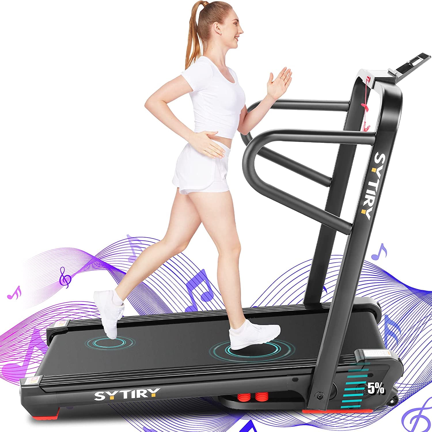 Mini Folding Treadmill with Integrated Display and Bluetooth Manual