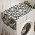 thumbnail image 1 of Damask Washing Machine Organizer, Classic Victorian Baroque Mosaic Style Rococo Vintage Renaissance Motif, Anti-slip Fabric Top Cover for Washer and Dryer, Charcoal Grey and White, by Ambesonne, 1 of 1