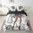 thumbnail image 4 of Castle Fairy Eiffel Tower 7-Piece Bedding Comforter Set for Teens,Bling Glitter King Bedding Sets,Black Girl Ultra Soft Bed Sheets,Luxury Bedroom Decor, 4 of 8