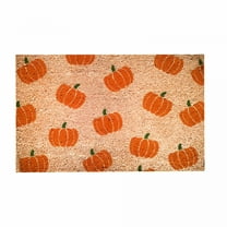DERONA Pumpkin Fall Door Mat Welcome Doormat, Seasonal Harvest Thanksgiving Vintage Rustic Low-Profile Floor Mat for Indoor Outdoor 15.7X23.6 Inch