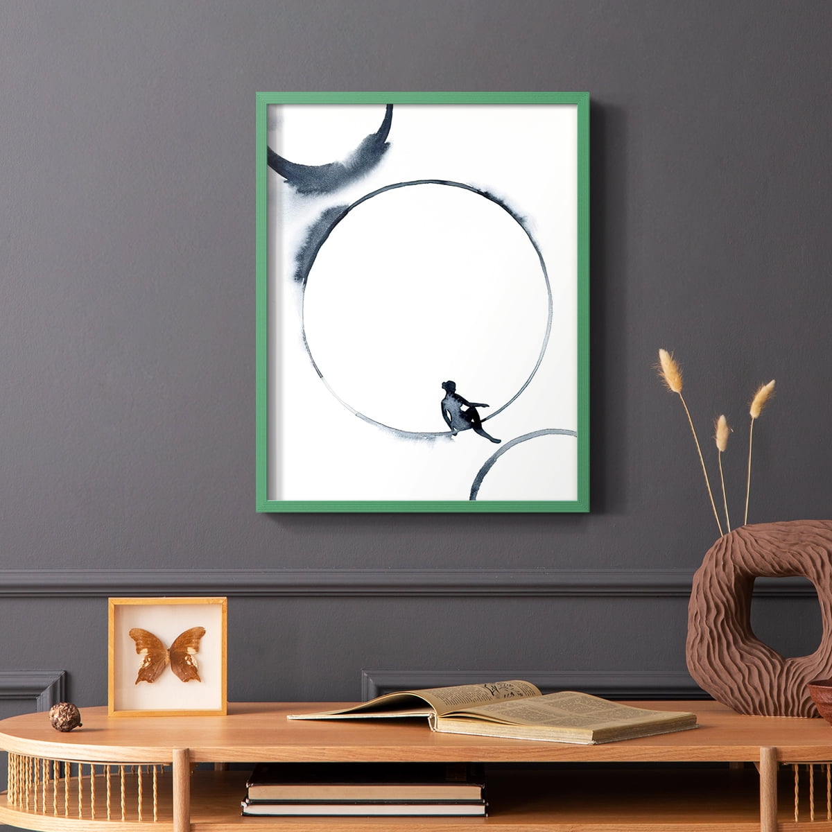 Woman in the Moon I Framed Print - Solid Wood in Single Picture Frame Solid Wood 2 Framed Print