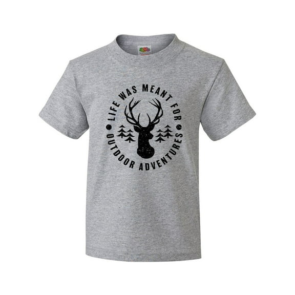 Inktastic Life Was Meant for Outdoor Adventures with Deer Youth T-Shirt