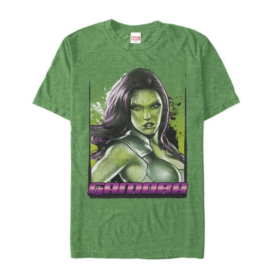 Men's Marvel Guardians of the Galaxy Gamora Portrait Graphic Tee Kelly Heather Small