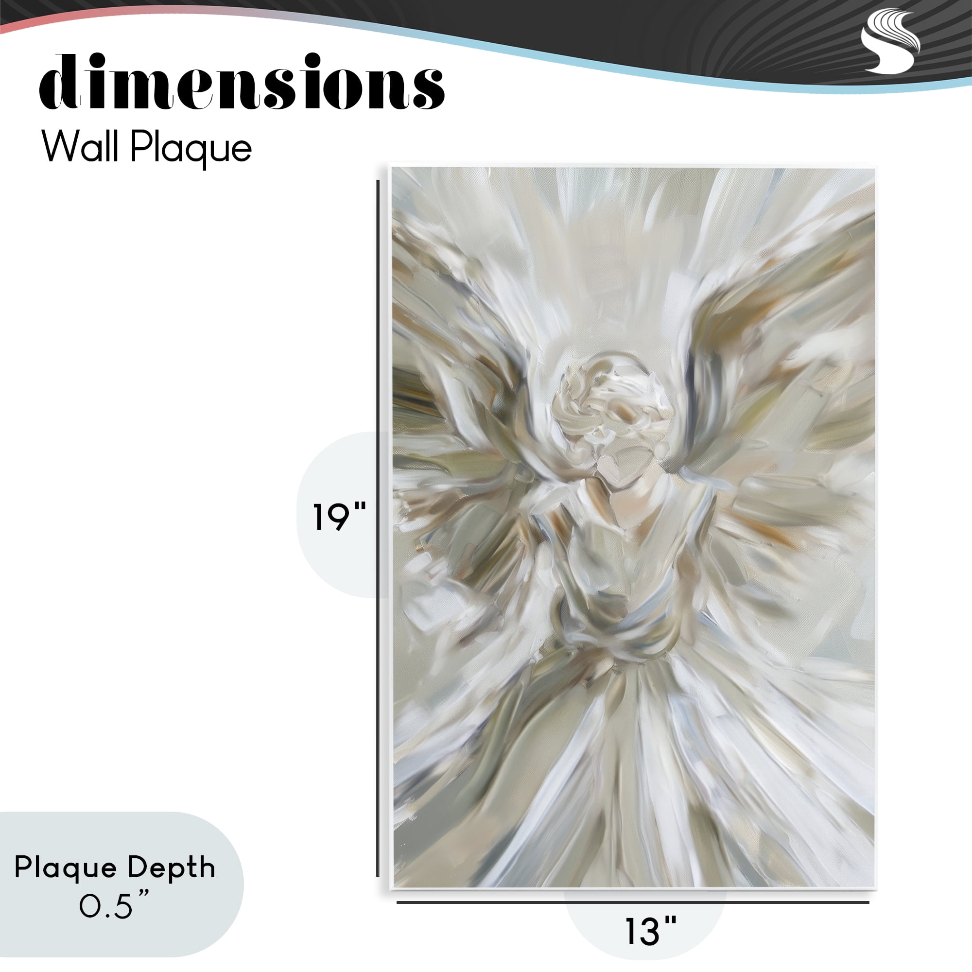 Stupell Industries Serene Angel with Flowing Wings Wall Plaque Art, design by Petal Prints Design