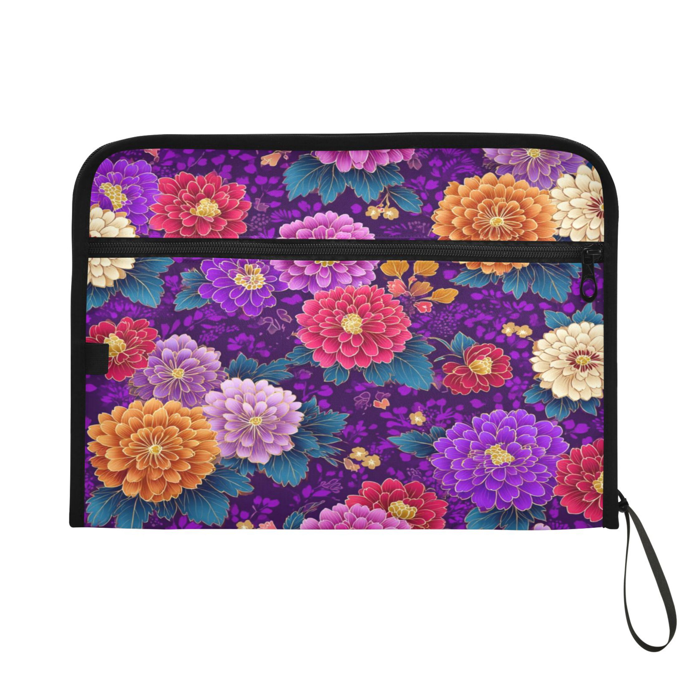Organ Folder 14.2 x 0.8 x 10.6 Inches 13 Separate Pockets A4 Size Documents Folder A Sort Storage File Manager For The Home Office Japanese Flowers
