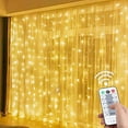 thumbnail image 1 of 300 LED Window Curtain String Twinkle Light, 9.8x9.8 Feet USB Plug in 8 Lighting Modes LED Fairy String Lights with Remote Control for Christmas Bedroom, Indoor, Outdoor,Garden Weddings, Party, Décor, 1 of 7