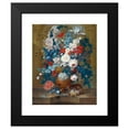 thumbnail image 2 of Jan Van Os 12x14 Black Modern Framed Museum Art Print Titled - Flower Still Life with a Birds’ Nest on a Ledge (1765), 2 of 5