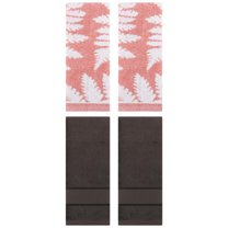 Unique Bargains 4 Pcs Striped Cotton Soft Hand Dark Brown/Pink 14" x 30"/13" x 29"