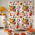 thumbnail image 3 of Fall Pumpkin Shower Curtains for Bathroom, Watercolor Sunflower Sparrow Leaf Waterproof Fabric Shower Curtain for Bathroom Bathtub Decoration, Machine Washable, 54x"78", 3 of 9