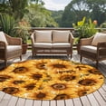 thumbnail image 4 of Round Rugs 7Ft, Yellow Sunflowers Round Area Rug Washable Indoor Throw Carpet, Watercolor Floral Flowers Vintage Large Non Slip Circle Rug for Dining Room Playroom Home Decor Aesthetic, 4 of 8