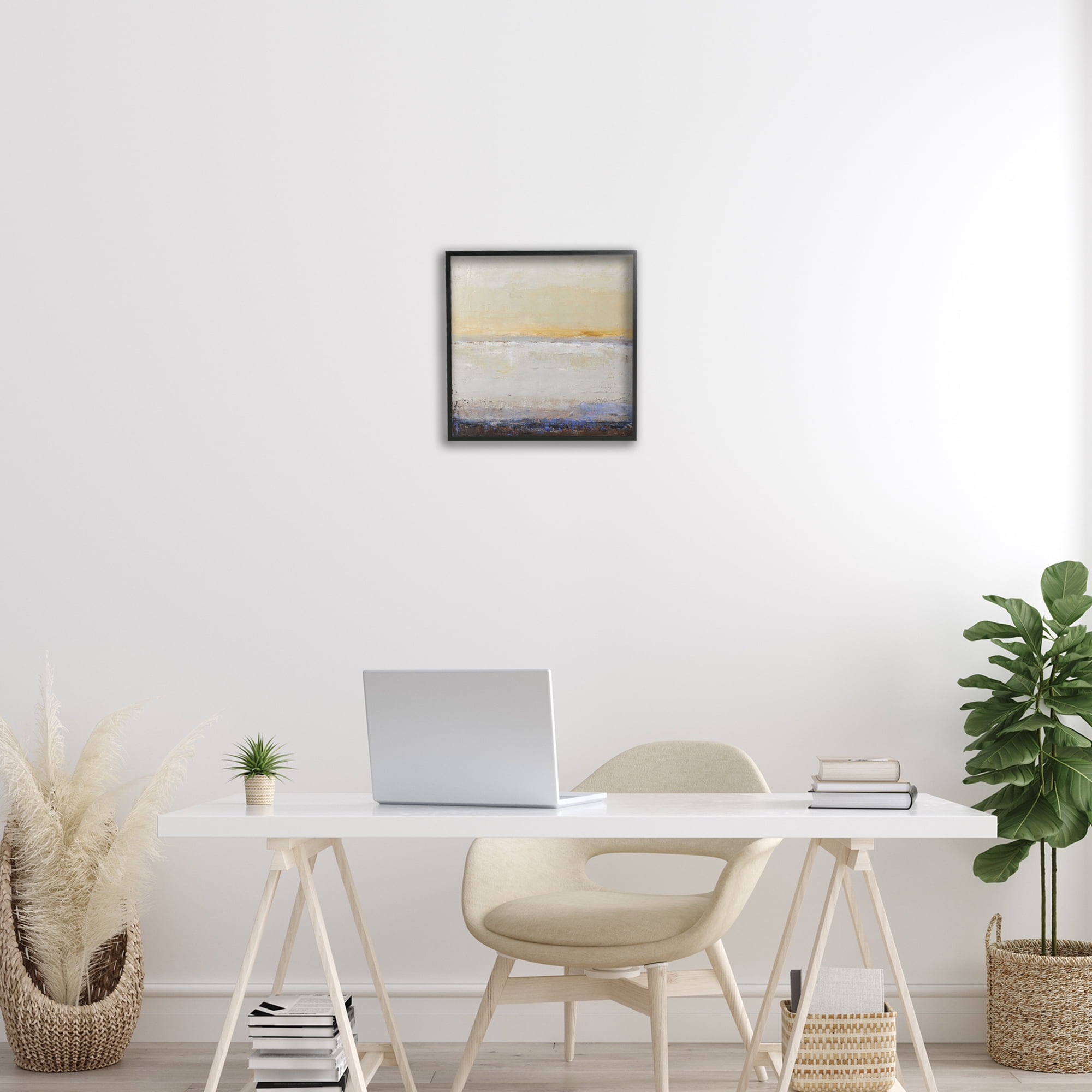 Sweeping Subtle Horizon Black Framed Giclee Art, design by Design Fabrikken
