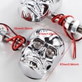 thumbnail image 2 of luces LED intermitentes con forma de calavera punk (plateadas, 67 x 47 mm, M10 mm) para la mayoría de las motocicletas. Accesorios de reequipamiento personalizados para motos de 12 V., 2 of 5