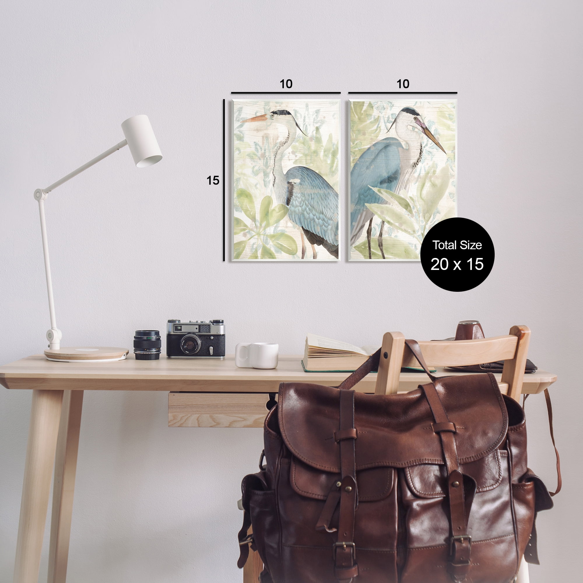 Stupell Industries Cranes & Tropical Plants Animals & Insects Painting Unframed Art Print Wall Art, 10 x 15