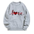 thumbnail image 3 of Aqestyerly Saint-Valentin Amour Imprimé Mode Femme Manches Longues Col Rond T-Shirt Impression Blouse Ample Hauts, 3 of 3