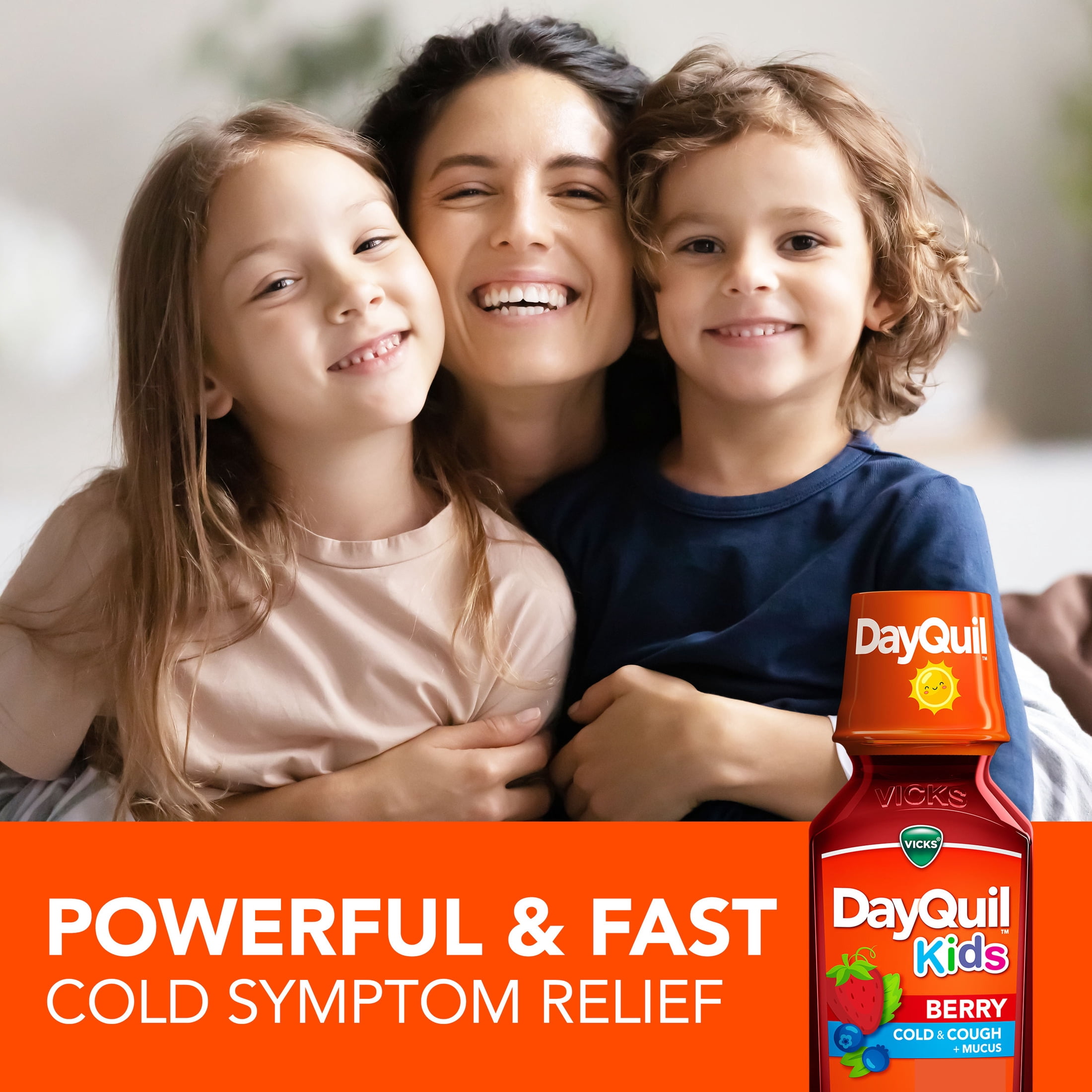 Vicks DayQuil Kids Cold and Cough and Mucus for Cough and Cold Relief, Berry Flavor, 8 fl oz