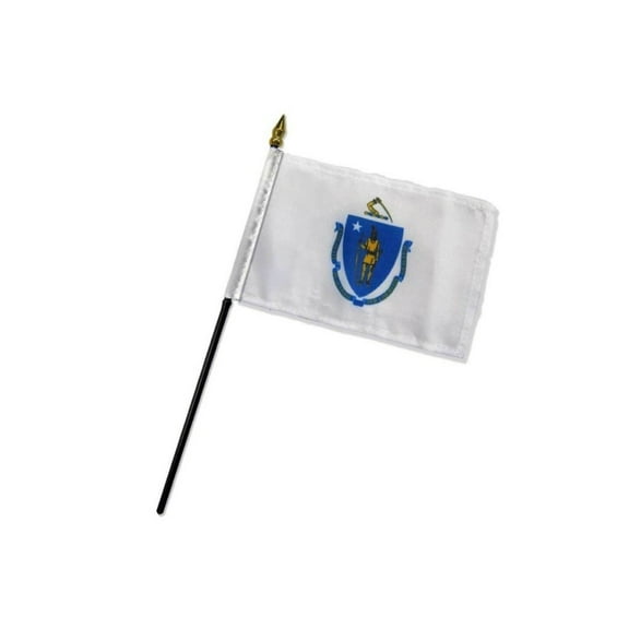 Massachusetts 4x6in Stick Flag