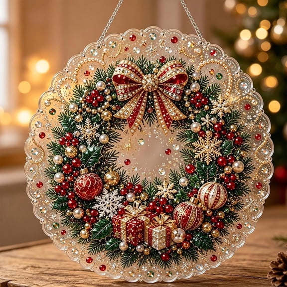 Christmas Pearl Art DIY Hanging Ornament Kit | Christmas Pearl Diamond Hanging Ornament Kit