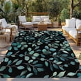 thumbnail image 2 of Teal Black Botanical Outdoor Rug 4x6 Ft - Reversible Patio Rug Outdoor Camping Rugs, Spring Eucalyptus Leaves Sprigs Washable Indoor Outdoor Area Rugs, Non-Slip Outdoor Carpet Runner for Deck/Porch, 2 of 8