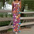 thumbnail image 2 of QATAINLAV Women Jumpsuits with Pockets Casual Sleeveless Strap Wide Leg Overalls Graphic Print Loose Fit One Piece Pants, Multicolor, XL, 2 of 6