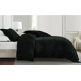 thumbnail image 2 of Chezmoi Collection Piers 3-Piece Black Distressed Velvet Duvet Cover Set King Size with Button Closure and 8 Corner Ties, Soft Washed Microfiber Reverse Comforter Cover, 2 of 9