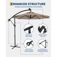 thumbnail image 4 of Parasol Déporté avec Base Incluse, Ombrage de 10 Pi pour 2 à 6 Personnes, Conception Extérieure Décalée avec Rotation à 360 Degrés et Inclinaison Infinie, Auvent Durable et Résistant à la Décoloration pour Terrasse, Piscine, Jardin, Cour Arrière, Beige, 4 of 8