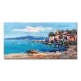 thumbnail image 2 of Mintura Obra de arte hecha a mano de gran tamaño Pintura al óleo pintada a mano sobre lienzo La hermosa ciudad costera Arte de pared moderno para decoración del hogar, 2 of 5