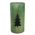 thumbnail image 2 of Northlight Rustic Christmas Tree Candle Lanterns - 12" - Green and Gold - Set of 2, 2 of 4
