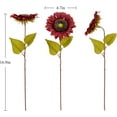 thumbnail image 2 of Viworld 10Pack Artificial Sunflower Flowers Long Stem Fake Silk Sunflowers Bouquets for Home Office Party Wedding Christmas Craft Decor (Red), 2 of 7