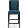 thumbnail image 5 of Counter Stool Chair, Fabric, Wood, Navy Blue, Modern Contemporary Urban Design, Bar Pub Cafe Bistro Hotel Restaurant Hospitality, 5 of 7