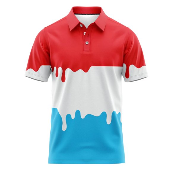 Mens Short Sleeve Polo Shirts Casual Collared T-Shirt Funny Ice Cream Golf Polo Shirt Light Moisture Wicking Performance Casual Short Sleeve Shirt