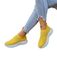 thumbnail image 4 of EKVAHL Slip On Sneakers for Women, Orthopedic Rhinestone Mesh Arch Support Walking Shoes, Lightweight Gym Dance Outdoor Daily Sneakers Yellow, 4 of 5