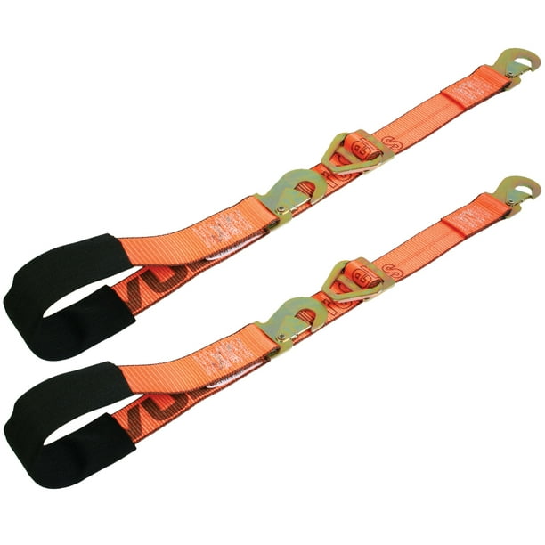 Vulcan ProSeries 2'' Adjustable Auto Tie Down Axle Strap w/ Wear Pad