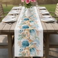 thumbnail image 4 of Vintage Beach Coastal Table Runner 72 Inches, Nautical Shell Starfish Coral Summer Bed Runner Dresser Scarves Tabletop for Indoor Outdoor Parties/Ceremony/Banquet, 14" x 72", 4 of 8