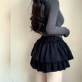 thumbnail image 5 of Summer Kawaii White Ruflles Skirt Women Fashion Slim Fit Chiffon Mini Skirts Giris Y2k All Match Elastic High Waist Black Faldas, 5 of 6