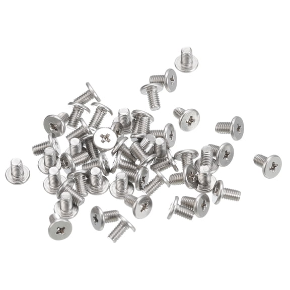 Uxcell M3x0.5x5mm 100 Pack Metal Flat Round Head Screws Phillips Drive Machine Bolt
