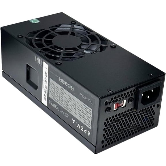 Apevia TFX-AP300W Standard Flex ATX 300W Power Supply - 115-230V AC, 1 x 20/24Pin Main Power, 1 x 12V(P4), 3 x Pheripheral, 3 x SATA, 1 x Floppy