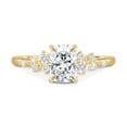 thumbnail image 2 of 3.00Ct Elongated Cushion Moissanite Engagement Ring, Accent Stones, 10K Yellow Gold, 2 of 7