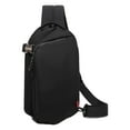 thumbnail image 1 of Dinheiro Nuevo bolso de pecho de gran capacidad, bandolera de hombro Oxford para hombre, bolso de pecho pequeño informal para exteriores, negro, 1 of 5