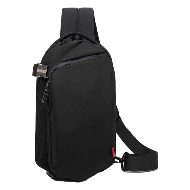 Dinheiro Nuevo bolso de pecho de gran capacidad, bandolera de hombro Oxford para hombre, bolso de pecho pequeño informal para exteriores, negro