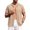 Khaki, variant on Mens Short Sleeve Button Down Shirts Camp Collar Textured Men Shirt Full Button Front Solid Tone Casual Summer Vacation Button Down Top,Royal Blue(XXL)