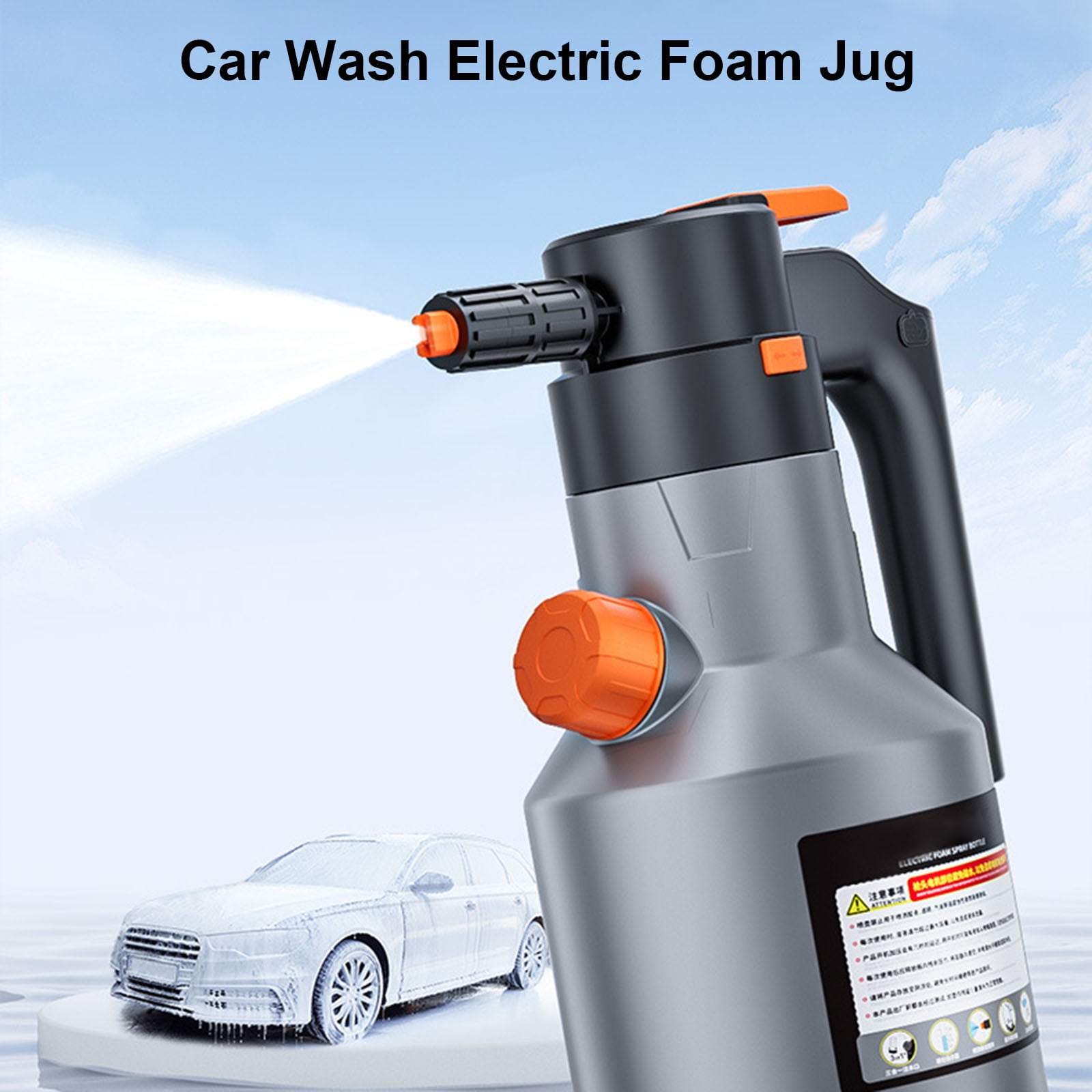BELOWSYALER Electric Car Foam Sprayer 2Liters Handheld Foamer Rechargeable Battery Powered Foam Cannons for Car Washing