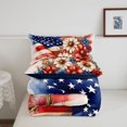 thumbnail image 5 of Manfei Watercolor Floral Queen Comforter Set,Retro Us Flag Comforter Sets Queen,Red White,Navy Blue Reversible,3pcs,1 Comforter and 2 Pillowcases, 5 of 7