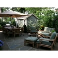 thumbnail image 6 of WholesaleTeak Outdoor Patio Grade-A Teak Wood 7 Piece Teak Sofa Set - Sofa, 2 Lounge Chairs, 2 Ottomans, Round Coffee Table And Side Table -Furniture only --Sack Collection #WMSSSK7, 6 of 8