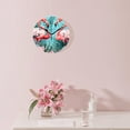 thumbnail image 3 of 12 Inch Wall Clock Battery Operated Silent Clock Decorative for Office, Kitchen, Outdoor, Living Room，Beautiful Flowers And Flamingos Pattern, 3 of 5
