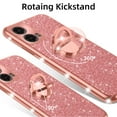 thumbnail image 6 of for Motorola Moto G 5G 2024 Phone Case with Ring Stand Lanyard Strap, Cute Glitter Girly Women Protection Shockproof 2-Layer Protective Cover - Rose Gold, 6 of 7