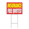 thumbnail image 1 of Insurance Free Quotes (18" x 24") Yard Sign, Includes Metal Step Stake, 1 of 6