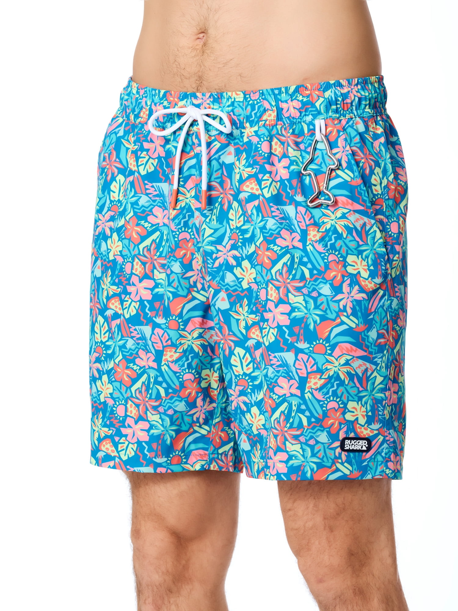 Rugged Shark Mens & Big Mens Swim Trunks, 7" Inseam, Sizes S-3XL